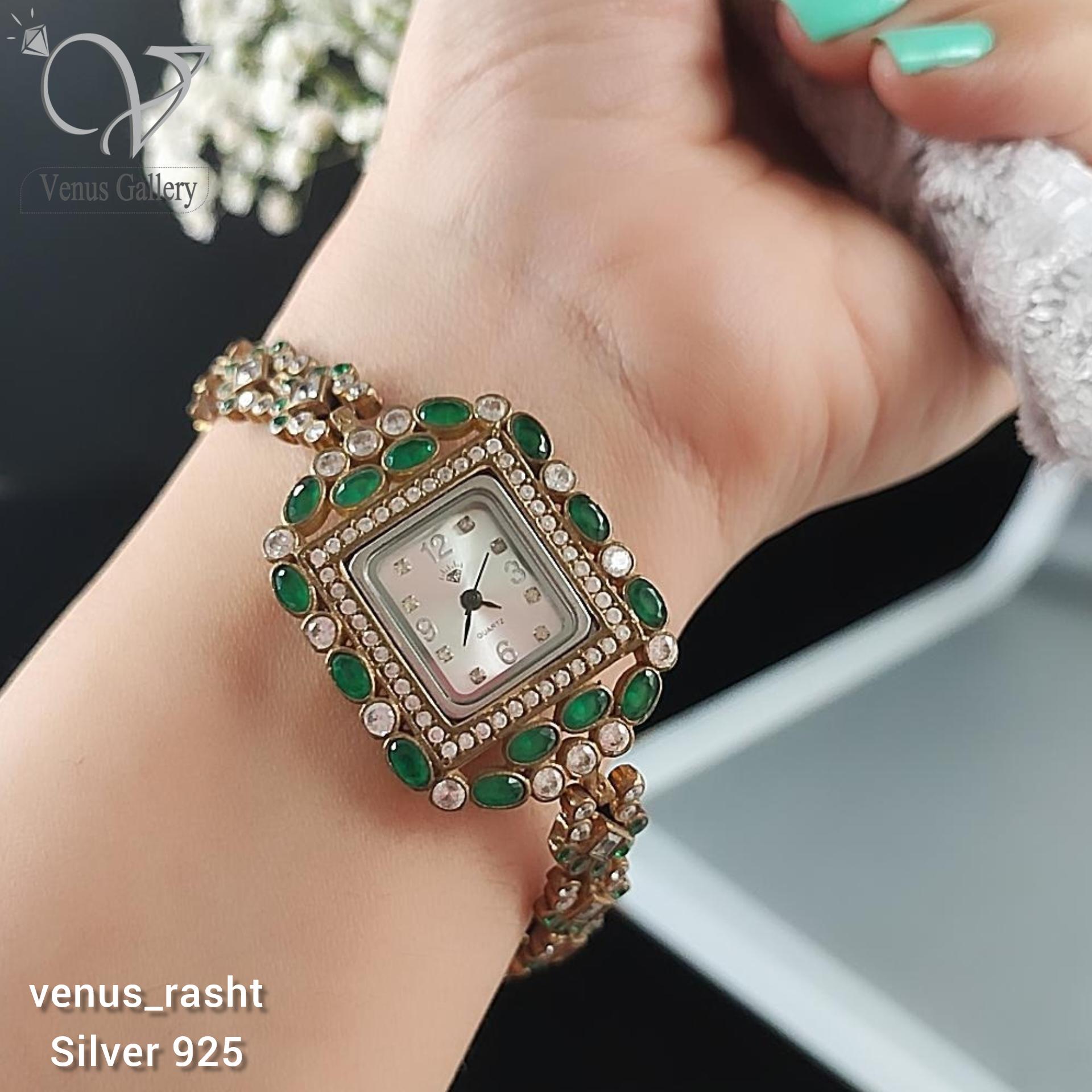 InShot_20230119_103530254.jpg ساعت مچی عثمانی با سنگ عقیق سبز - Image 1