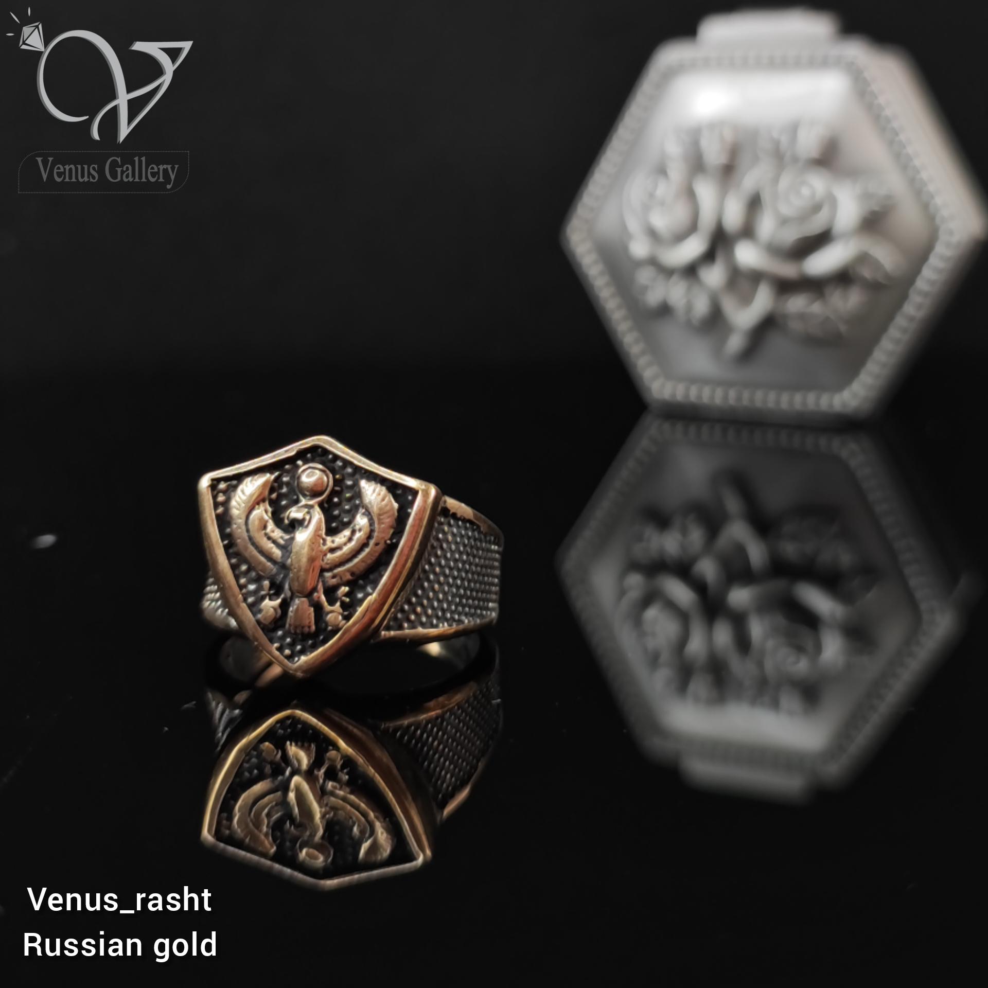 InShot_20230122_184939096.jpg انگشتر مردانه طرح عقاب طلا روس - Image 1