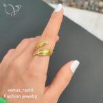 انگشتر طرح برگ استیل کد 1353