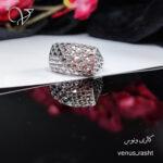 انگشتر نقره زنانه طرح تراش بدون نگین - Image 3