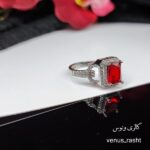 انگشتر نقره جواهری نگین قرمز کد 1472 - Image 3