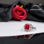 انگشتر نقره جواهری نگین قرمز کد 1472