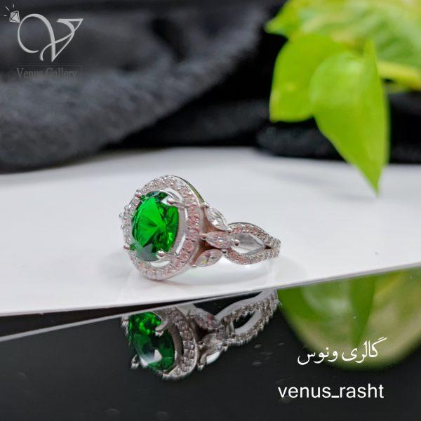 InShot_20230316_183936477-600x600-1.jpg انگشتر نقره جواهری نگین سبز کد 1483 - Image 1