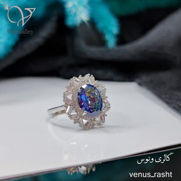 InShot_20230316_184944465-600x600-1.jpg انگشتر نقره نگین آبی کریستالی اختصاصی کد 1282 - Image 1