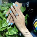 انگشتر نقره جواهری زنانه با نگین های برلیان اتمی و مجلسی کد 1396 - Image 3
