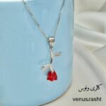گردنبند گل رز نقره دخترانه / زنانه کد 1628 - Image 2