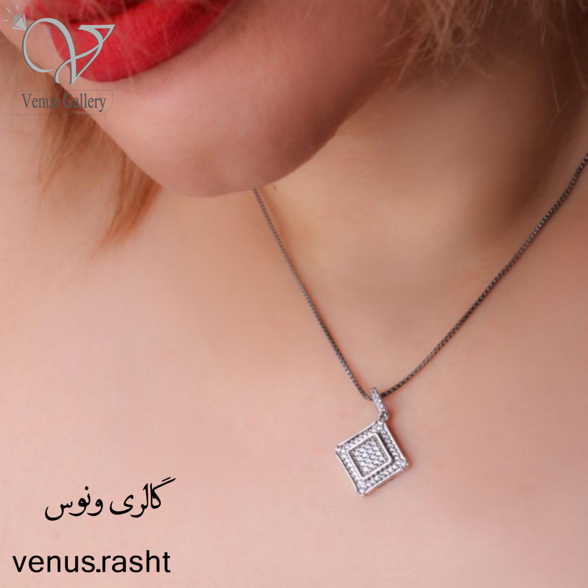 InShot_20230510_221243634.jpg گردنبند نقره دخترانه طرح لوزی - Image 1