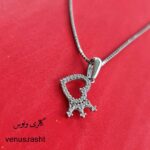 گردنبند نقره دخترانه طرح تاج و قلب