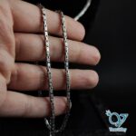 زنجیر  نقره مردانه سیاه قلم مدل کرال  کد 1770 - Image 2