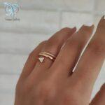 انگشتر زنانه ژوپینگ طرح مثلث کد 1916