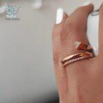 انگشتر زنانه ژوپینگ طرح مثلث کد 1916 - Image 3