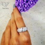 انگشتر نقره نگین باگت و زیر کونیا اتریشی - Image 7