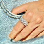 انگشتر نقره نگین باگت و زیر کونیا اتریشی - Image 6