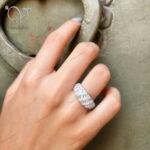 انگشتر نقره نگین باگت و زیر کونیا اتریشی - Image 3