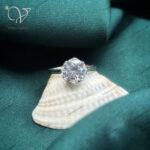 انگشتر تک نگین نامزدی نقره ایتالیایی کد 1167