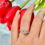 انگشتر تک نگین نامزدی نقره ایتالیایی کد 1167 - Image 2