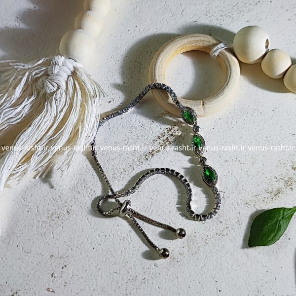 InShot_۲۰۲۳۰۸۲۴_۲۱۵۳۴۲۷۱۰-600x600-2.jpg دستبند نقره آسانسوری نگین سنتتیک سبز و جواهری کد 2432 - Image 1