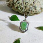 گردنبند نقره سنگ اصل زمرد - Image 2