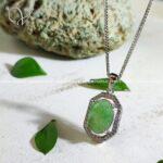 گردنبند نقره سنگ اصل زمرد - Image 3