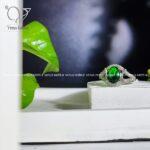 انگشتر نقره ظریف جواهری نگین سبز زنانه کد 1473 - Image 4