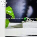 انگشتر نقره ظریف جواهری نگین سبز زنانه کد 1473 - Image 3