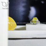 انگشتر نقره جواهری نگین طلایی کد 1421 - Image 2