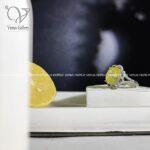 انگشتر نقره جواهری نگین طلایی کد 1421 - Image 3