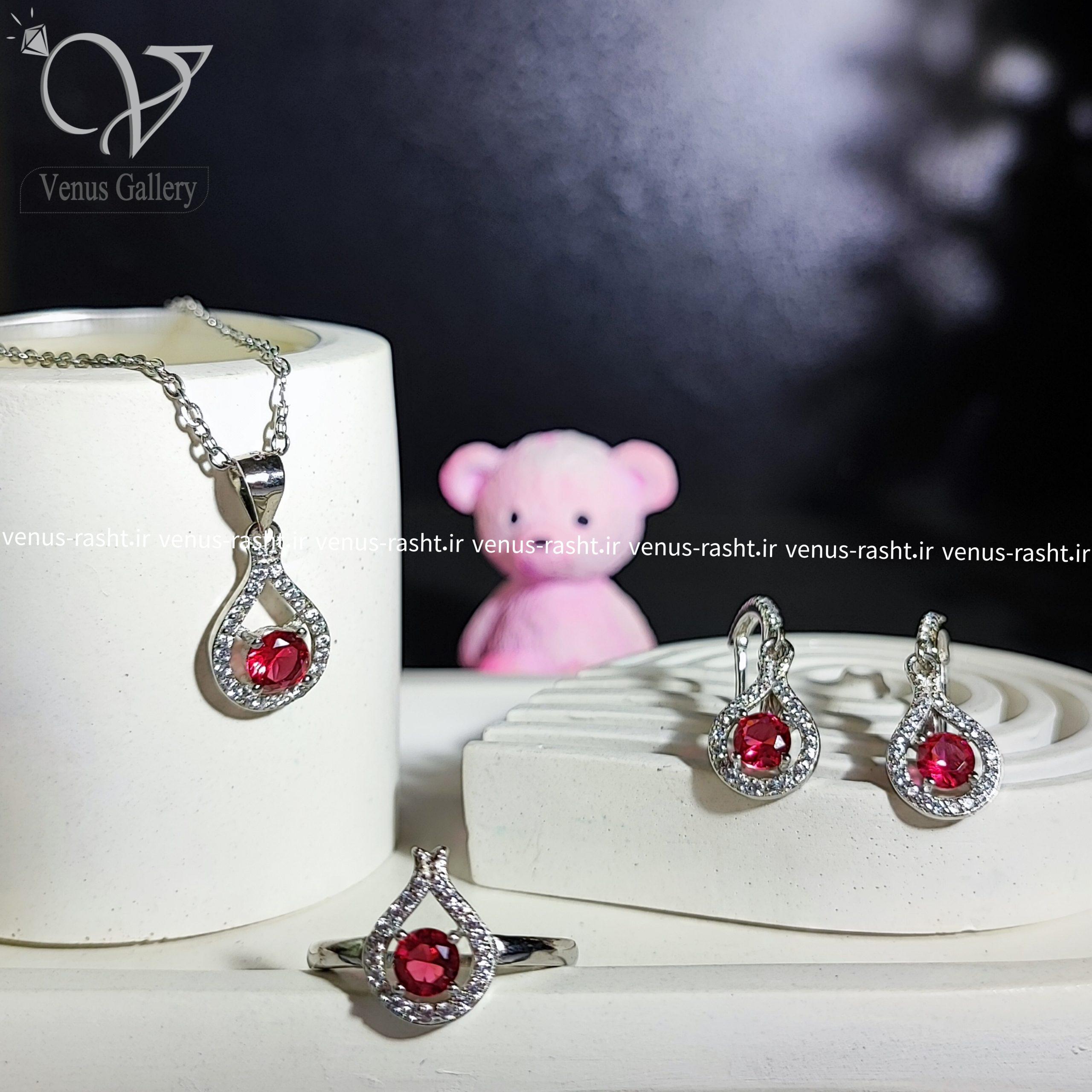 InShot_۲۰۲۳۰۸۲۶_۱۹۱۹۱۲۵۵۵-scaled-1.jpg نیم ست نقره جواهری نگین صورتی کد 1435 - Image 1