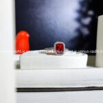 انگشتر نقره زنانه مدل جواهری پر نگین با سنگ قرمز سنتتیک کد1420 - Image 5