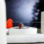 انگشتر نقره زنانه مدل جواهری پر نگین با سنگ قرمز سنتتیک کد1420 - Image 6