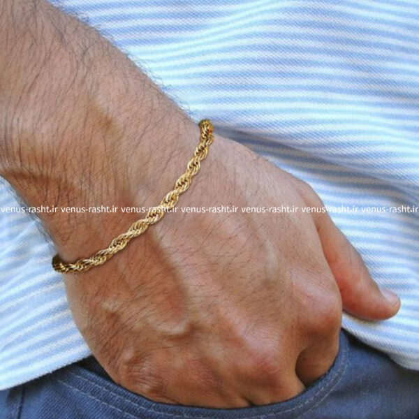 دستبند طنابی استیل اسپرت و یونیسکس مردانه و زنانه کد 2384 - Image 1