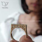 انگشتر ژوپینگ نگین الماسی ظریف - Image 2