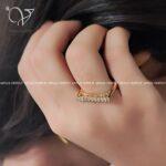 انگشتر ژوپینگ نگین الماسی ظریف - Image 5