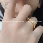 انگشتر ژوپینگ نگین الماسی ظریف - Image 6