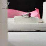 انگشتر نقره زنانه با سنگ یاقوت سرخ اصل کد 1611 - Image 3