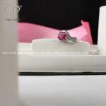 انگشتر نقره زنانه با سنگ یاقوت سرخ اصل کد 1611