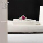 انگشتر نقره زنانه با سنگ یاقوت سرخ اصل کد 1611 - Image 2