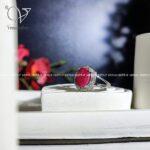 انگشتر نقره زنانه سنگ یاقوت سرخ کد 1597