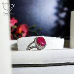 انگشتر نقره زنانه سنگ یاقوت سرخ کد 1597 - Image 2