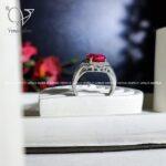 انگشتر نقره زنانه سنگ یاقوت سرخ کد 1597 - Image 4