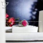 انگشتر نقره زنانه سنگ یاقوت سرخ کد 1597 - Image 3