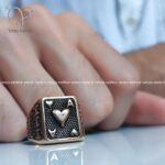 انگشتر طلاروس پسرانه طرح آس چهار برگ - Image 6