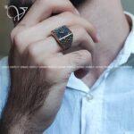 انگشتر طلاروس پسرانه طرح آس چهار برگ - Image 3