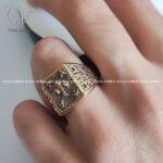 انگشتر طلاروس پسرانه طرح آس چهار برگ - Image 2