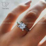 انگشتر نقره سولیتر زنانه مناسب نامزدی کد 1699 - Image 2