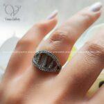 انگشتر نقره دخترانه طرح تاج کد 1700 - Image 3