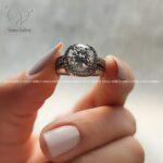 انگشتر تک نگین نقره کد 1671 - Image 4