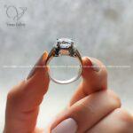 انگشتر تک نگین نقره کد 1671 - Image 3