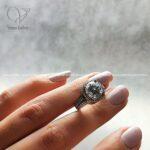 انگشتر تک نگین نقره کد 1671 - Image 5