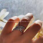 انگشتر نقره زنانه طرح جواهر ظریف کد 2852 - Image 3